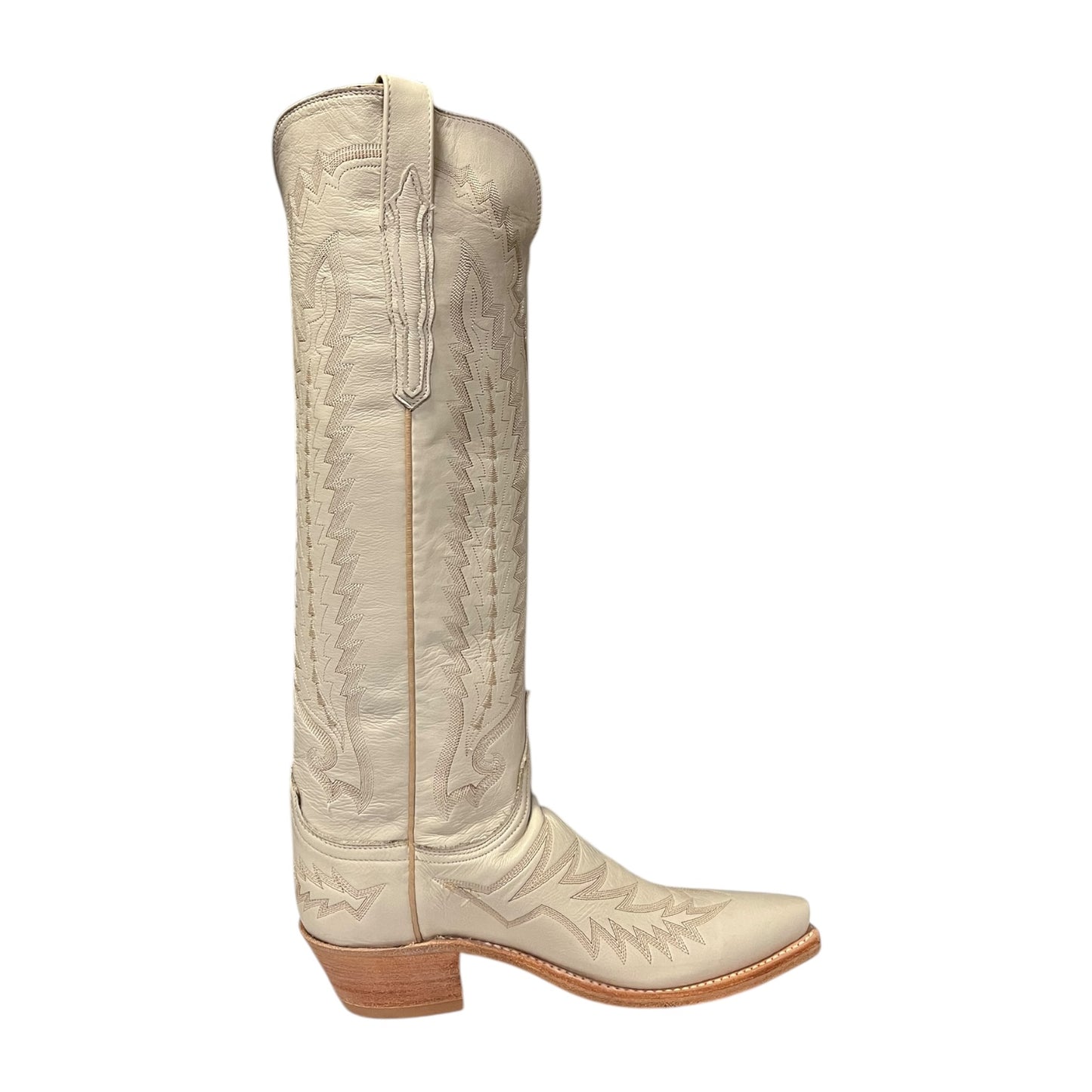LUCCHESE Priscilla Cowboy Boots in Glitz Cream | 8
