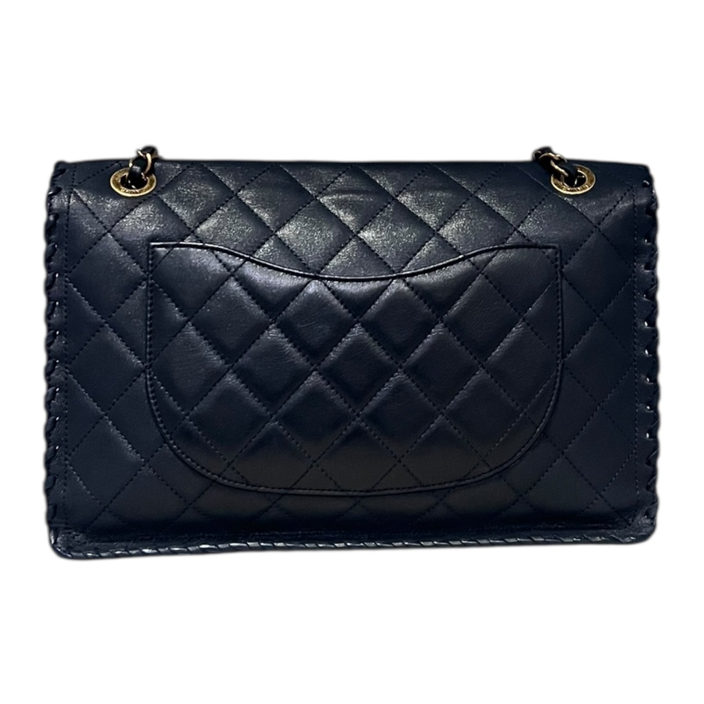 CHANEL Jumbo Happy Stitch Flap Bag in Blue