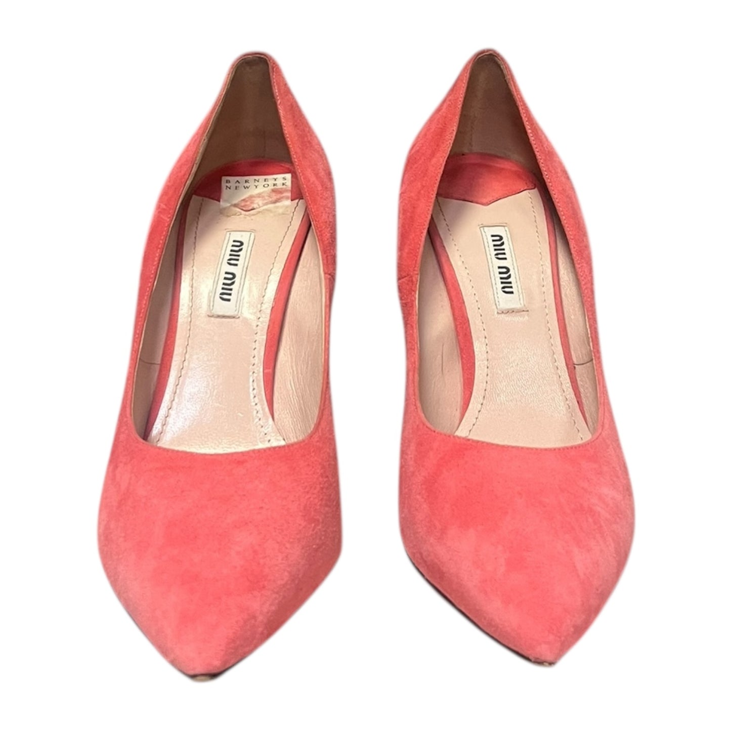 MIU MIU Sculpted Suede Pumps in Melon | 40