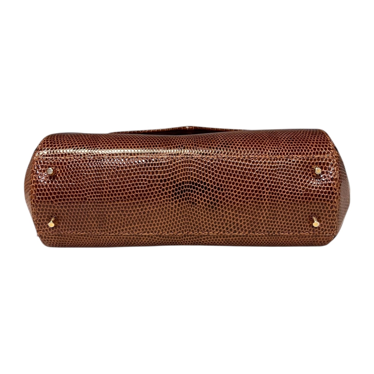 LANA MARKS Princess D Lizard Handbag in Brown