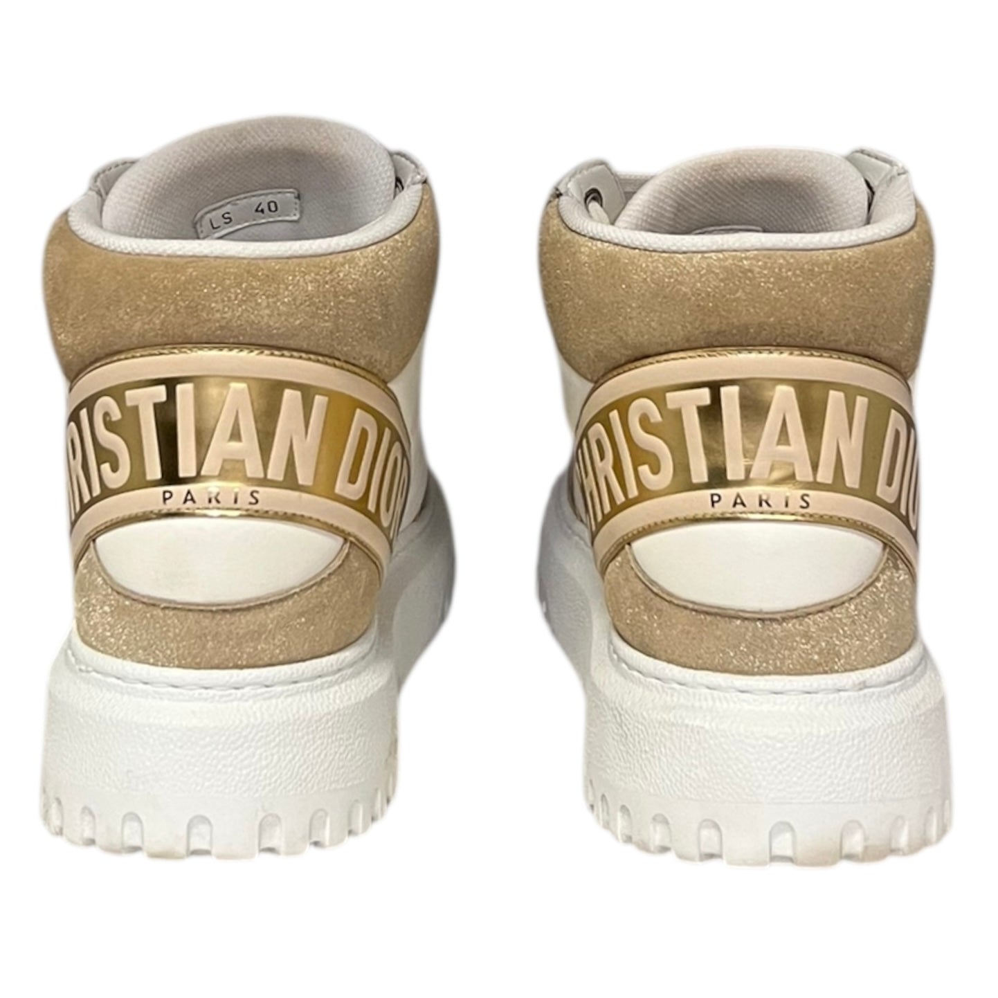 DIOR D-Player Hi Top Sneakers in Gold | 40
