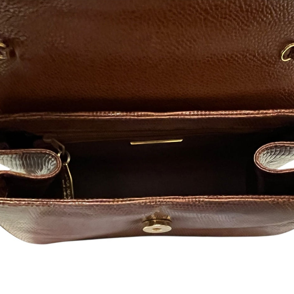 LANA MARKS Princess D Lizard Handbag in Brown