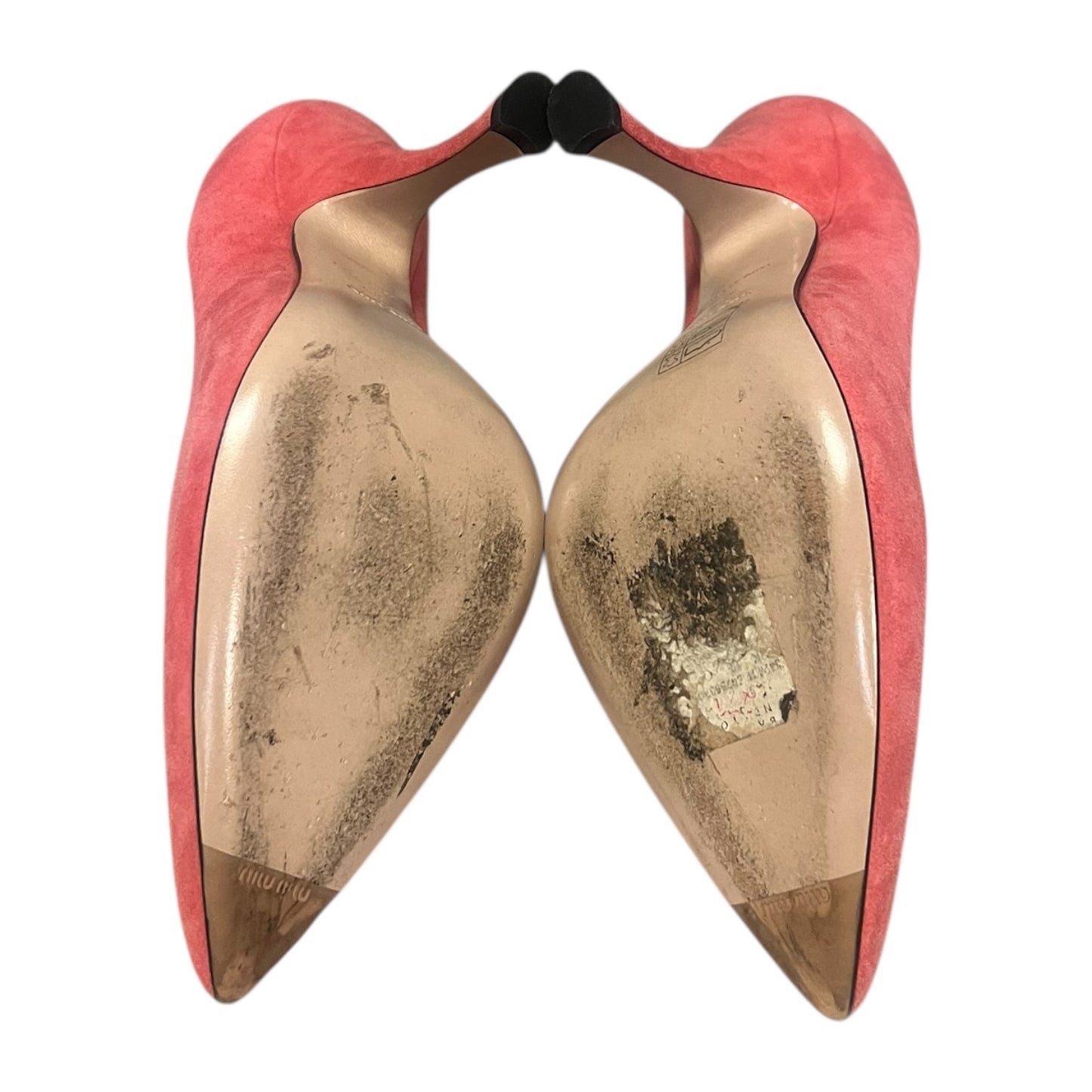 MIU MIU Sculpted Suede Pumps in Melon | 40