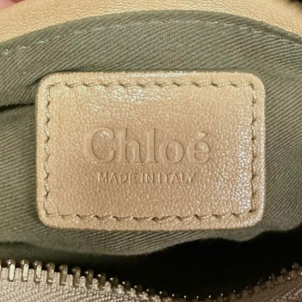 CHLOE Marcie Medium Embossed Lizard Satchel in Nude and Gray