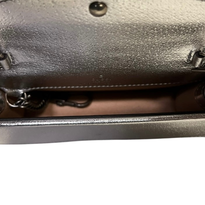 GUCCI Mini Dionysus Crossbody Clutch in Silver