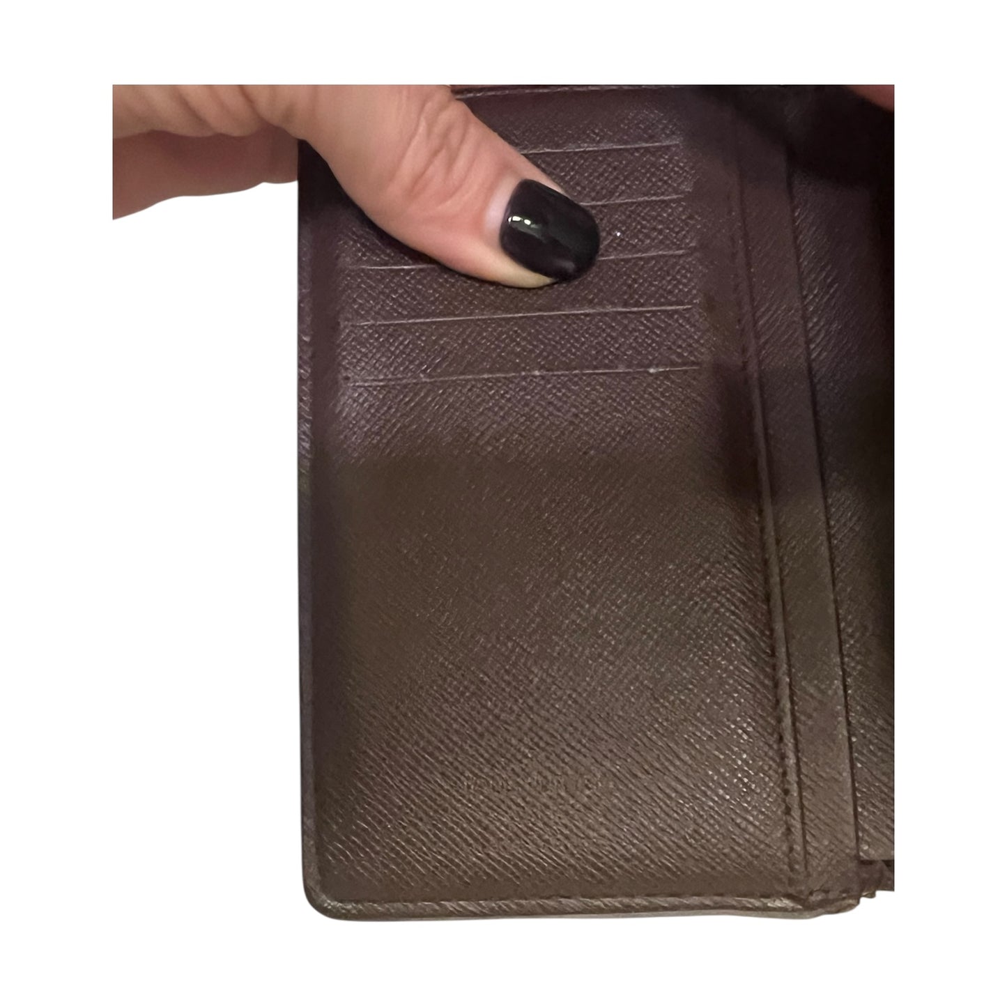 LOUIS VUITTON French Purse Wallet in Damier Ebene