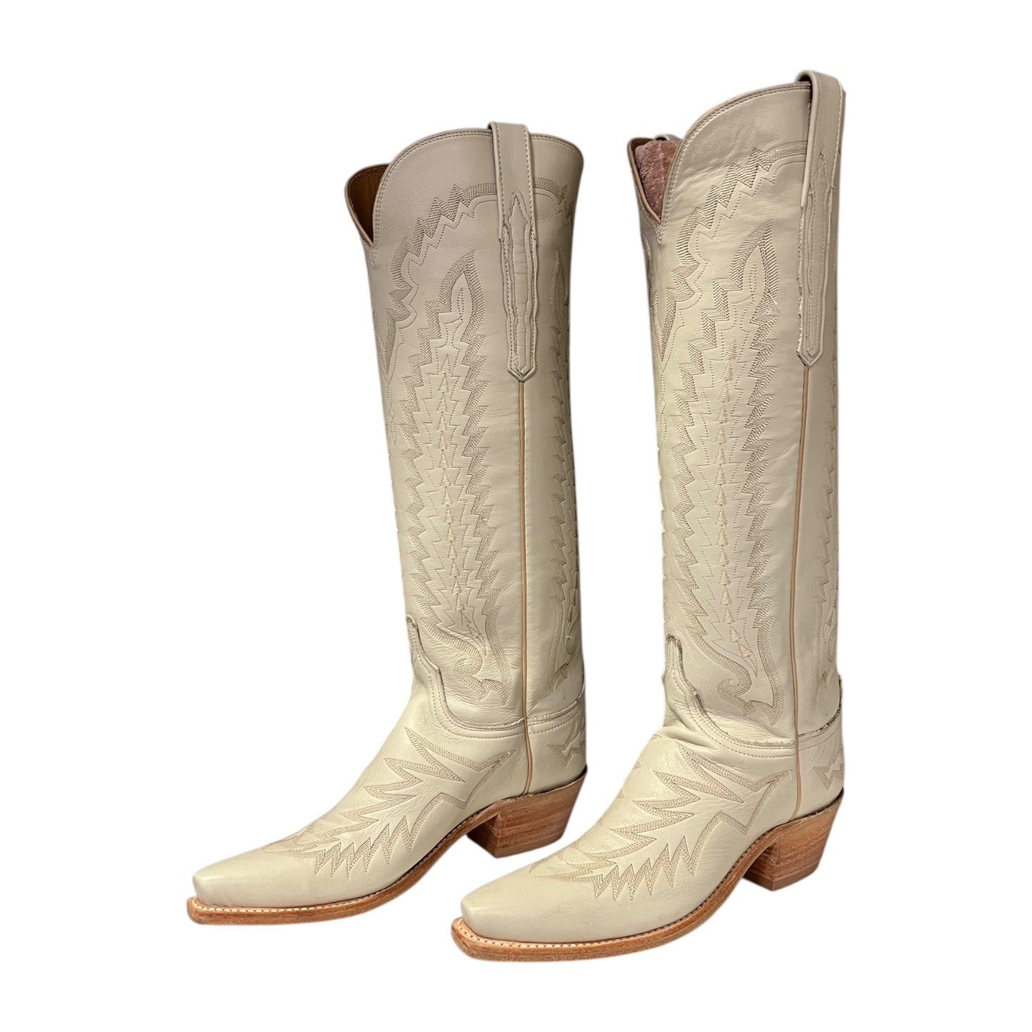 LUCCHESE Priscilla Cowboy Boots in Glitz Cream | 8