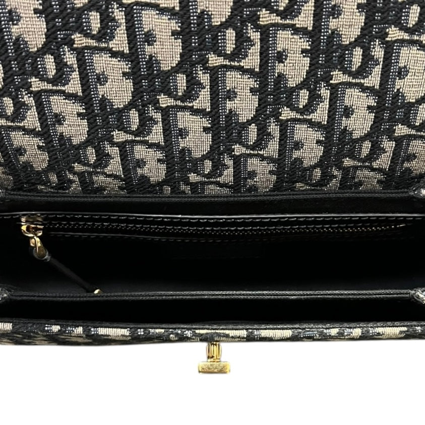 DIOR Oblique 30 Montaigne East-West Shoulder Bag in Blue