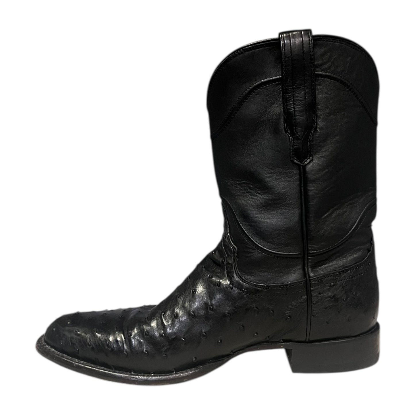 TECOVAS Ostrich Ropers in Black | Mens 11