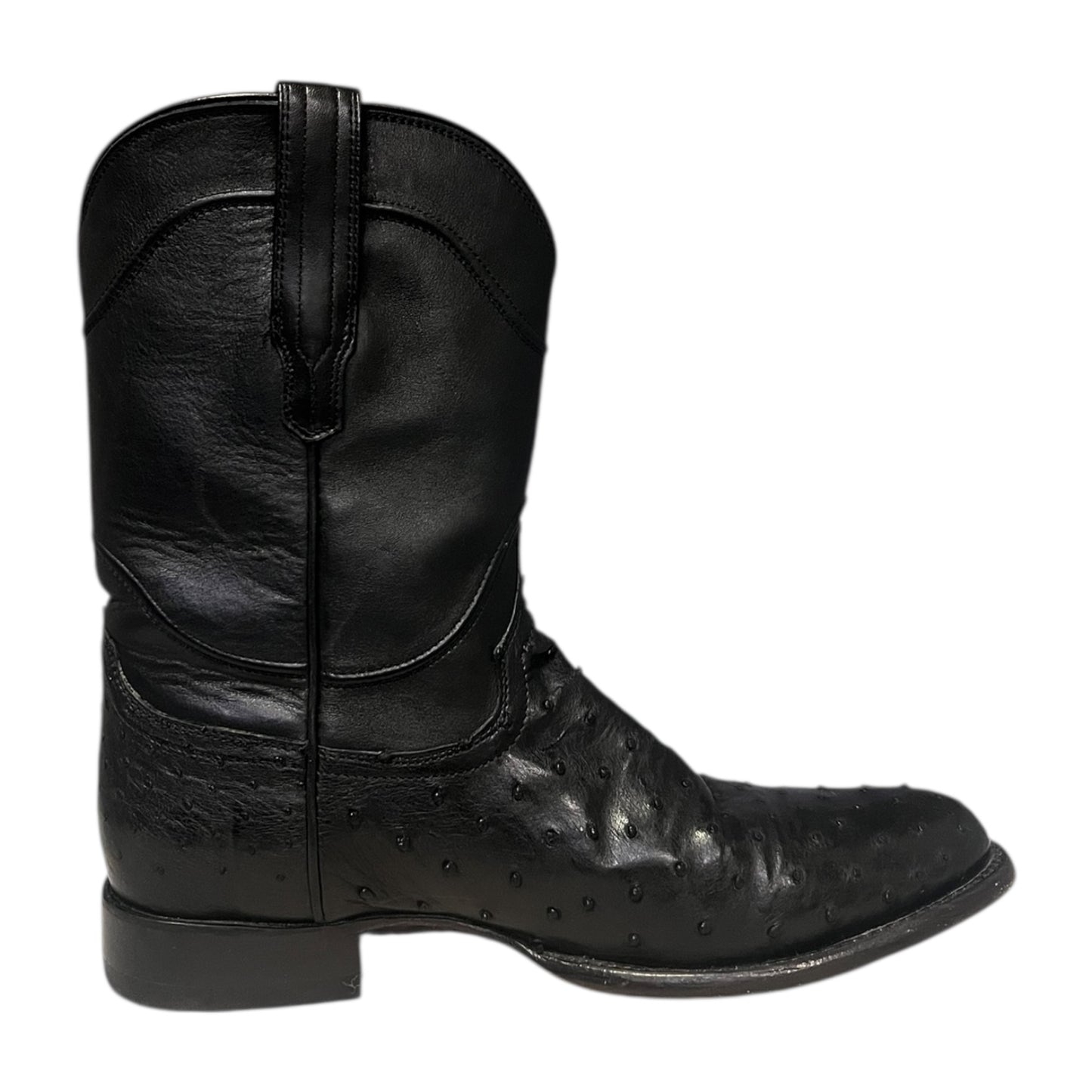 TECOVAS Ostrich Ropers in Black | Mens 11