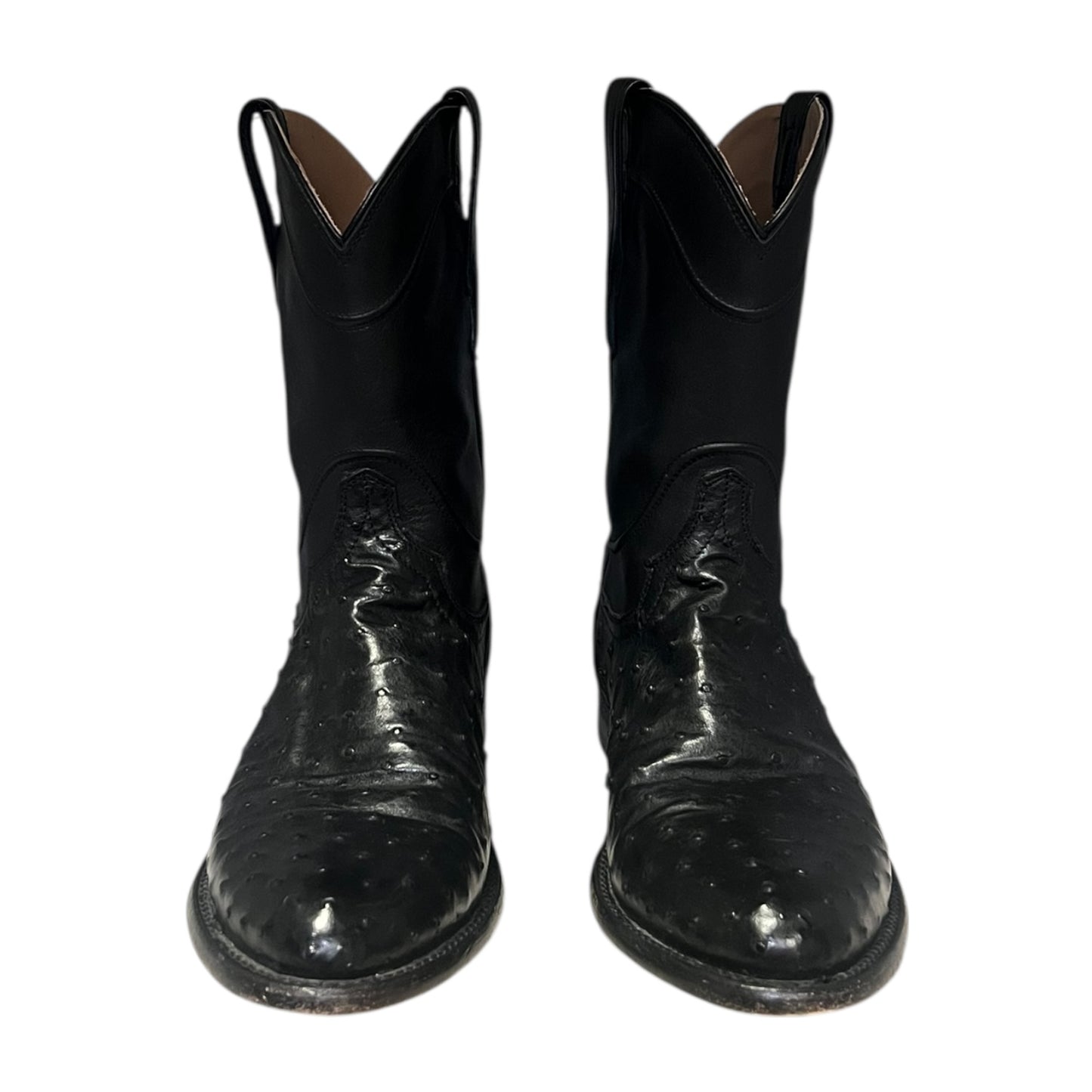 TECOVAS Ostrich Ropers in Black | Mens 11