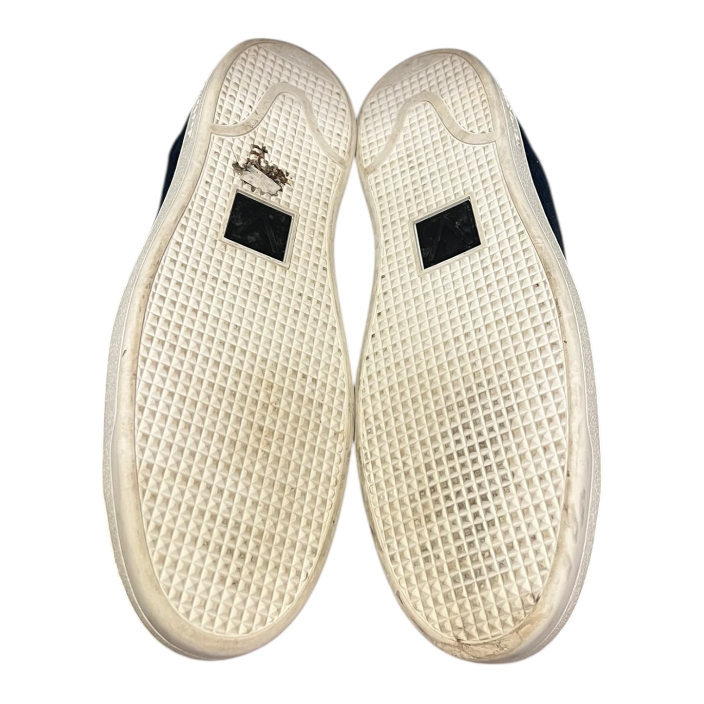 LOUIS VUITTON Tech Knit Frontrow Sneakers in Blue &  Black |