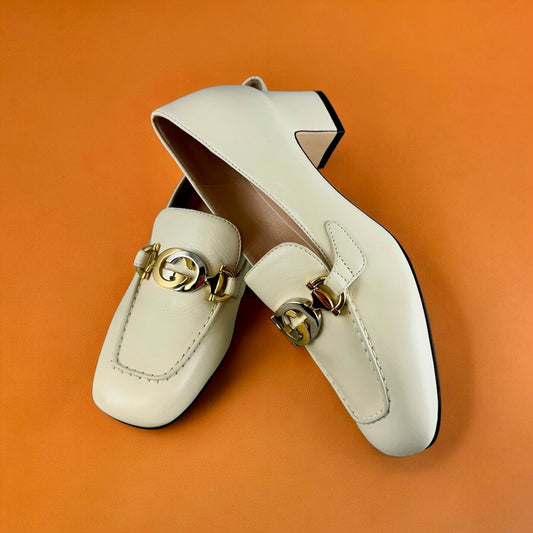 GUCCI Block Heels in Ivory | Size 35.5