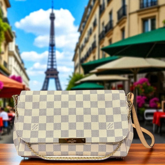 LOUIS VUITTON Favorite MM in Damier Azur