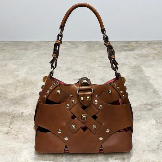 PRADA Studded Shoulder Bag + Pochette