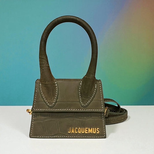 JACQUEMUS Le Chiquito Top Handle Crossbody in Olive