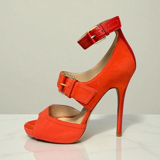 JIMMY CHOO Leona Sandal in Coral | 39