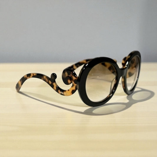 PRADA Tortoise Baroque Sunglasses in Brown & Black