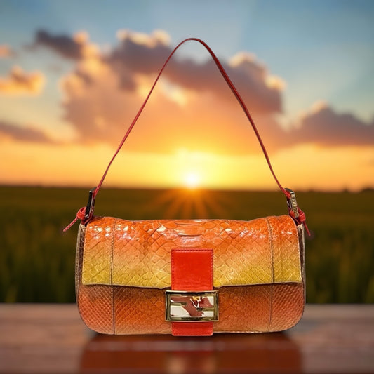 FENDI Ombre Python Baguette