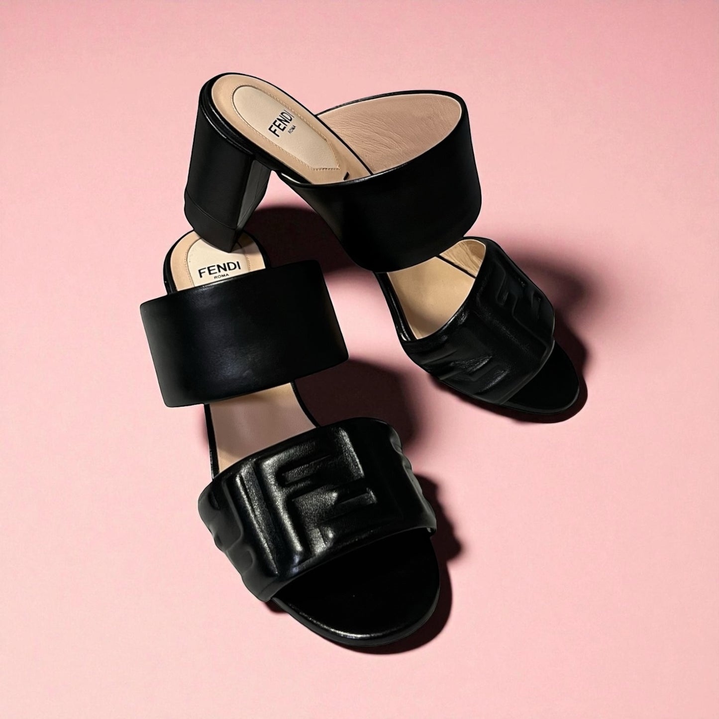 FENDI Embossed Mules | 38.5