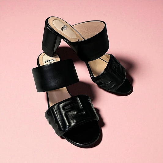 FENDI Embossed Mules | 38.5