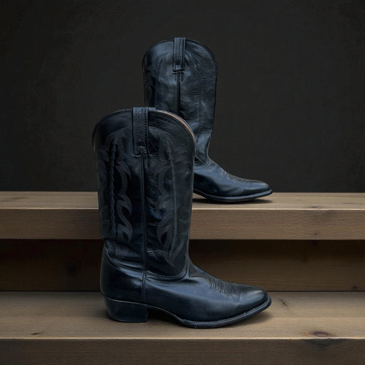 LUCCHESE Cowboy Boots in Black | 10.5