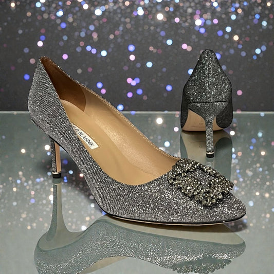 MANOLO BLAHNIK Crystal Shimmer Hangisi Pump | 41