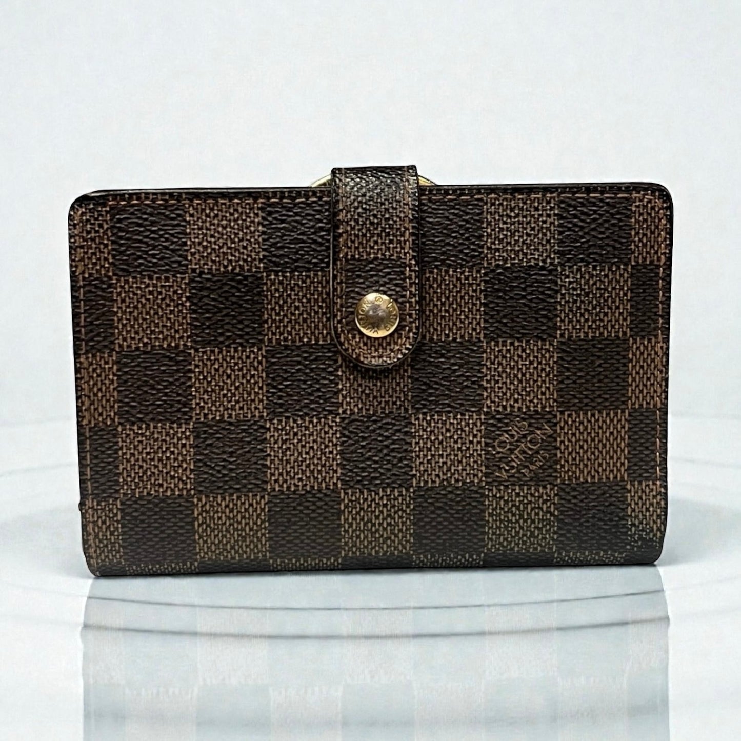 LOUIS VUITTON French Purse Wallet in Damier Ebene