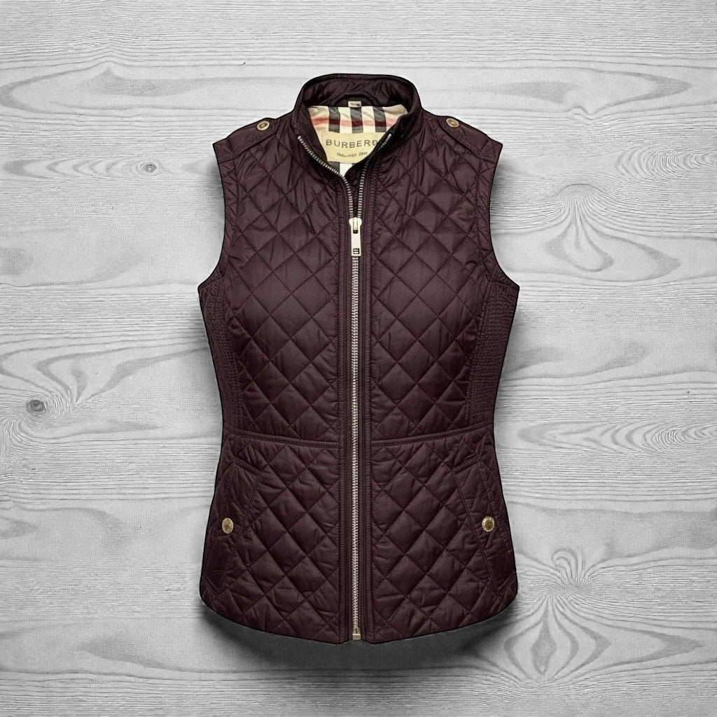 BURBERRY Quilted Vest in Burgundy | S