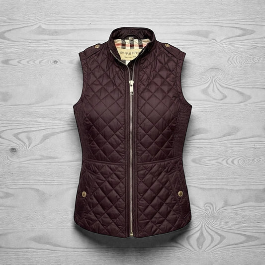 BURBERRY Quilted Vest in Burgundy | S
