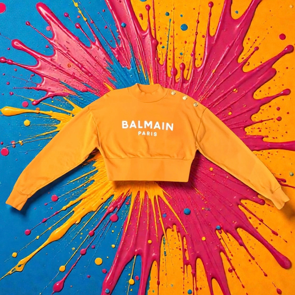 BALMAIN Paris Sweatshirt in Orange |S