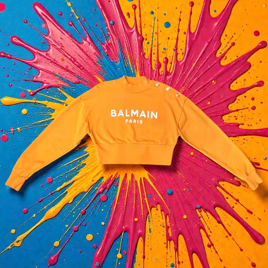 BALMAIN Paris Sweatshirt in Orange |S