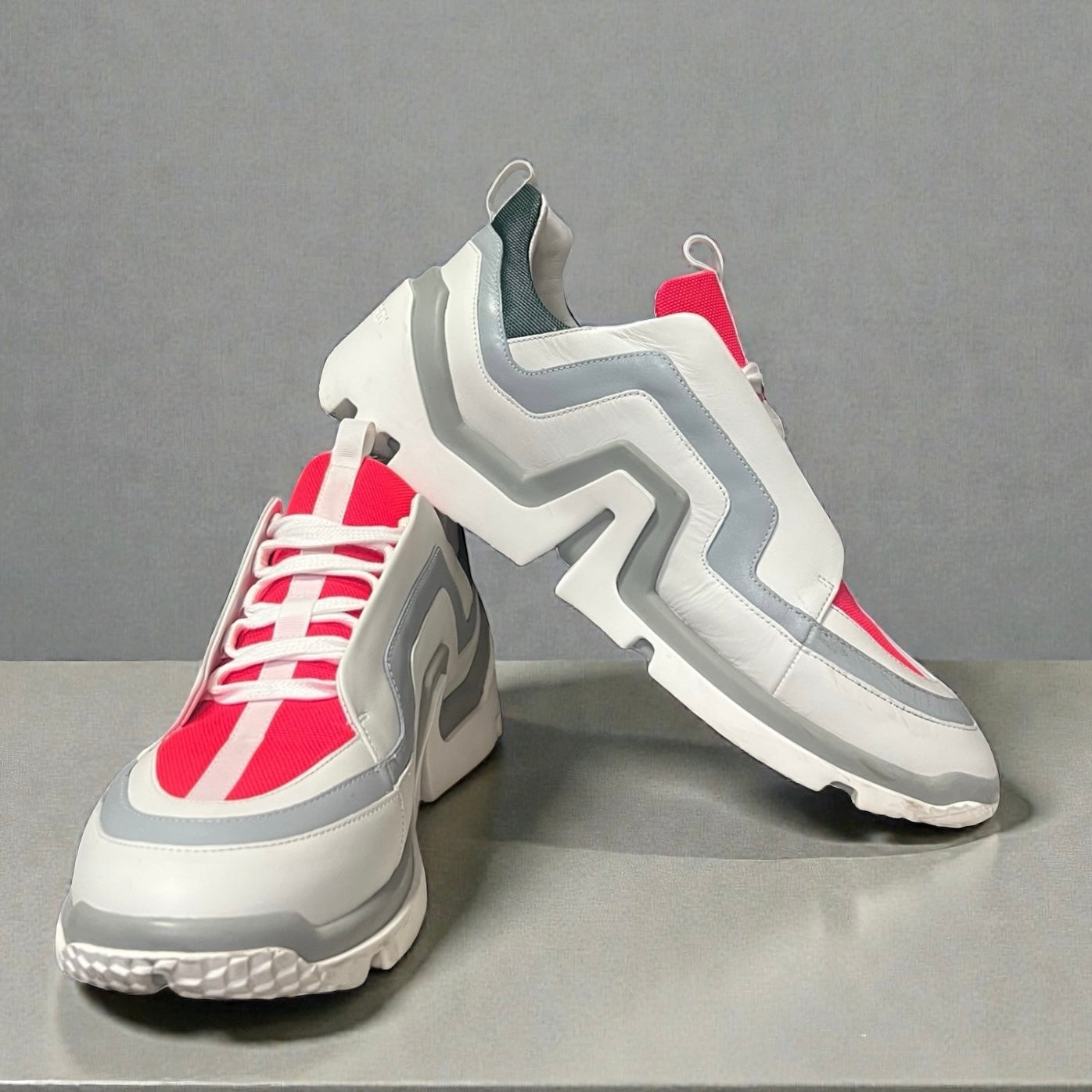 PIERRE HARDY Trek Comet Sneakers in White & Gray | 46