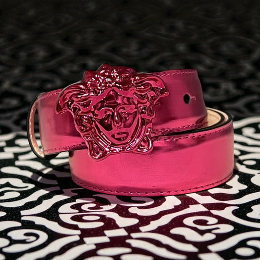 VERSACE Metallic Medusa Belt in  Pink | 70