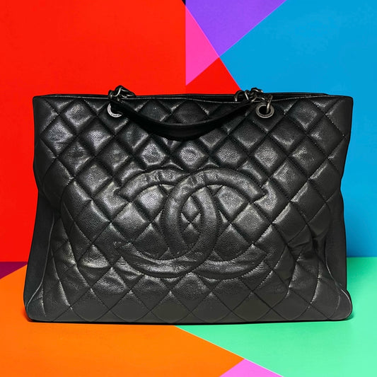 CHANEL XL Grand Shopping Tote in Black Caviar
