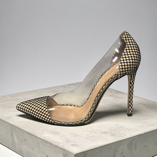 GIANVITO ROSSI Fishnet Plexy Pumps | 38.5