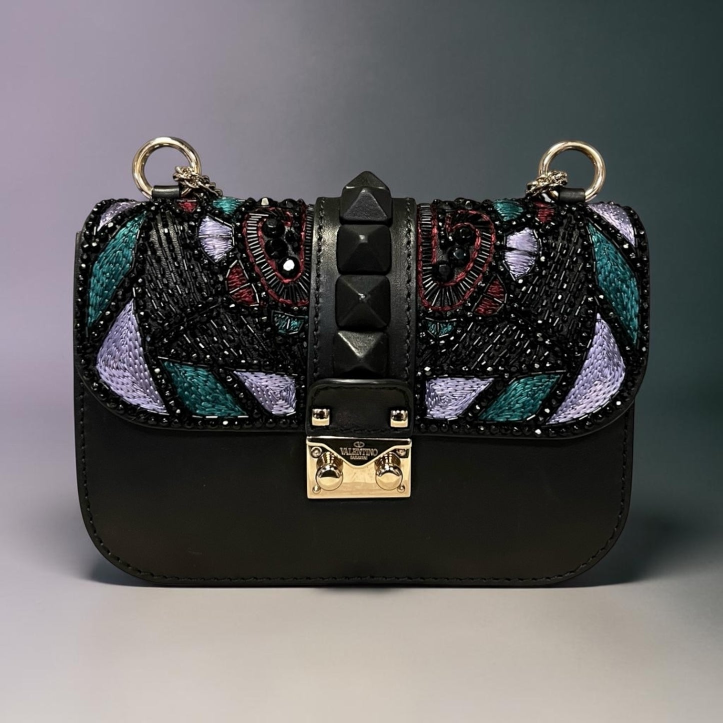 VALENTINO Glam Lock Embellished Bag