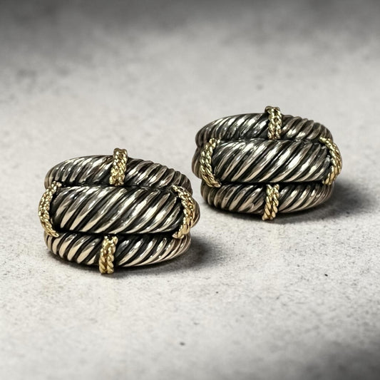 DAVID YURMAN Classic Cable Triple Dome Earrings