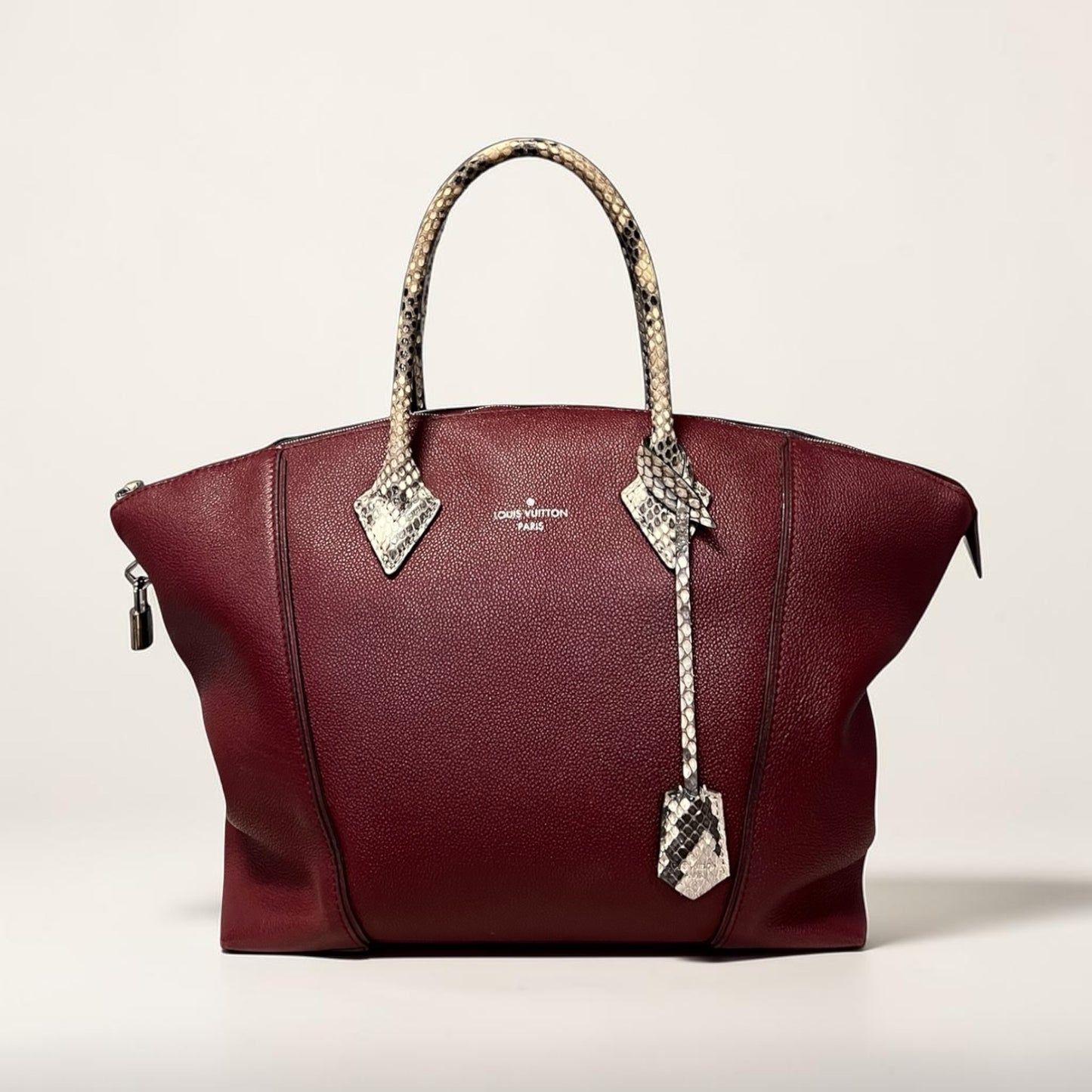 LOUIS VUITTON Soft Lockit MM Veau in Cachemire Calfskin Leather & Python