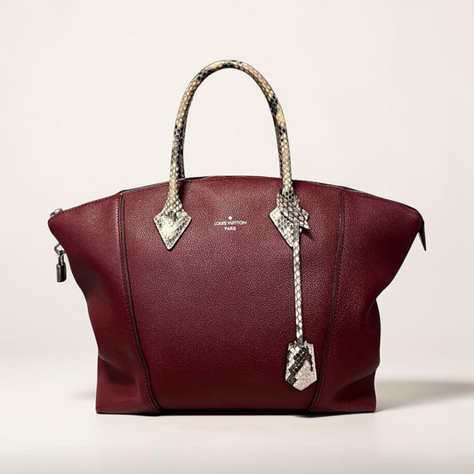 LOUIS VUITTON Soft Lockit MM Veau in Cachemire Calfskin Leather & Python