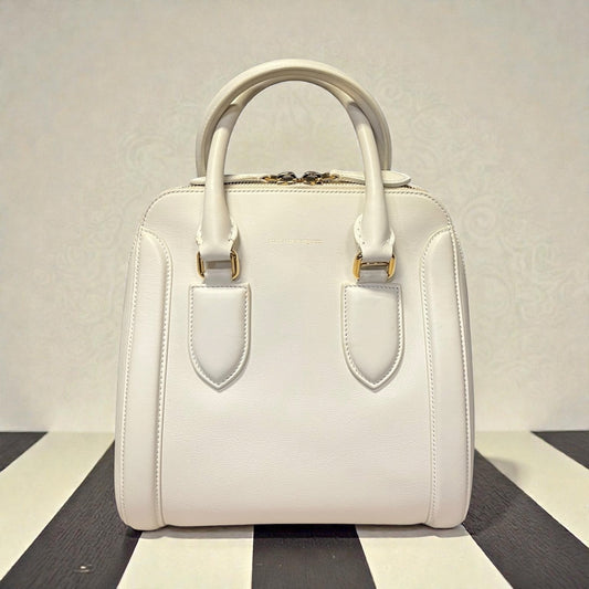 ALEXANDER MCQUEEN Heroine Top Handle Shoulder Bag in White