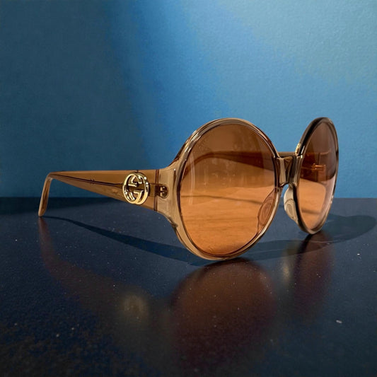 GUCCI Oversized Round Sunglasses in Orange