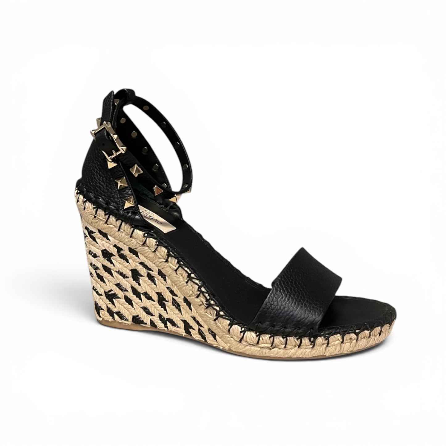 VALENTINO Rockstud Arrow Espadrille Wedge Sandals | 39