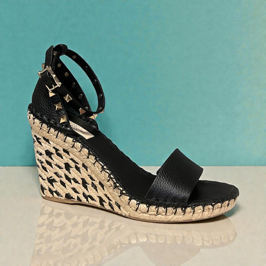 VALENTINO Rockstud Arrow Espadrille Wedge Sandals | 39