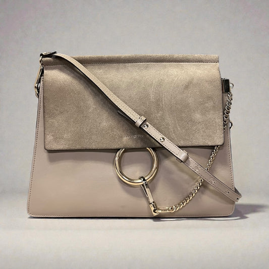 CHLOE Faye Shoulder Bag in Taupe