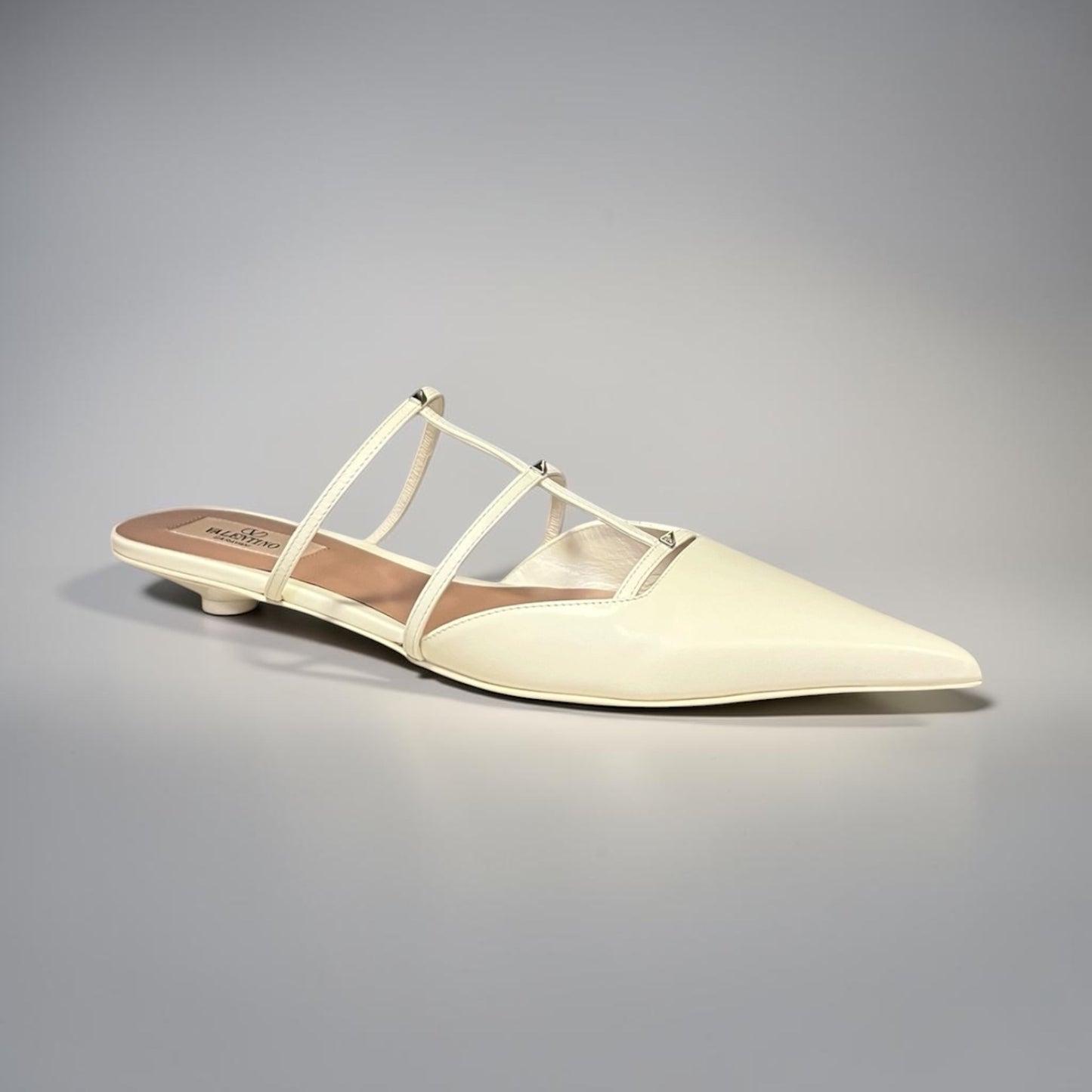 VALENTINO Microstud Mules in Ivory | 38