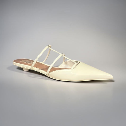 VALENTINO Microstud Mules in Ivory | 38
