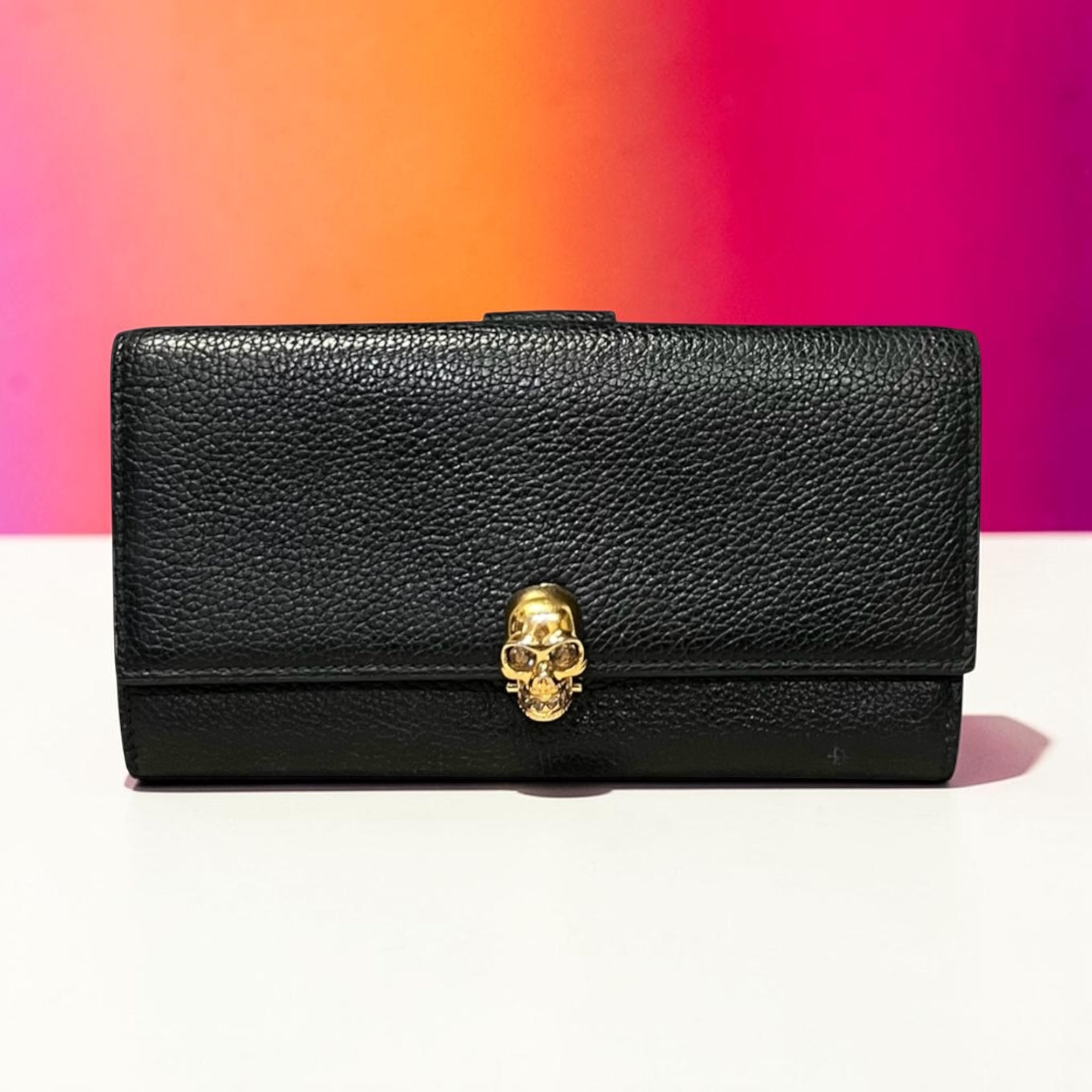 ALEXANDER MCQUEEN Skull Continental Wallet in Black