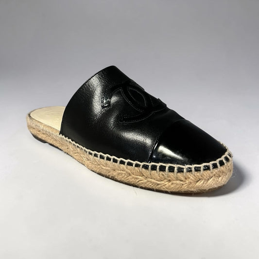 CHANEL Espadrille Mules in Black | 39