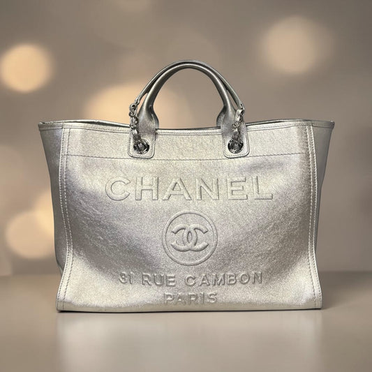 CHANEL Shopping Tote Large Silver 22A
